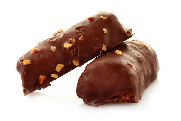 Biscoitos de chocolate, isolados sobre fundo branco — Fotografia de Stock