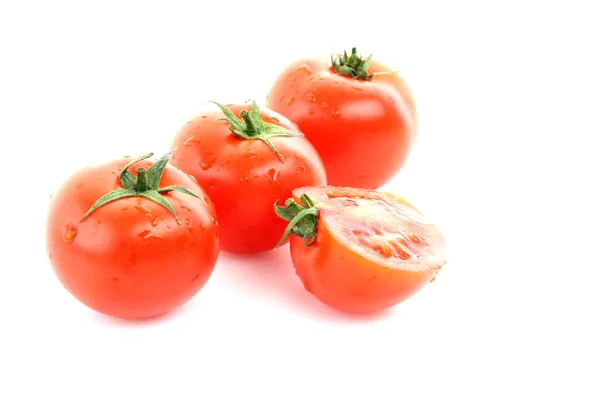 Verduras de tomate rojo aisladas sobre fondo blanco —  Fotos de Stock