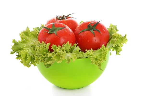 Røde tomatgrøntsager isoleret på hvid baggrund - Stock-foto