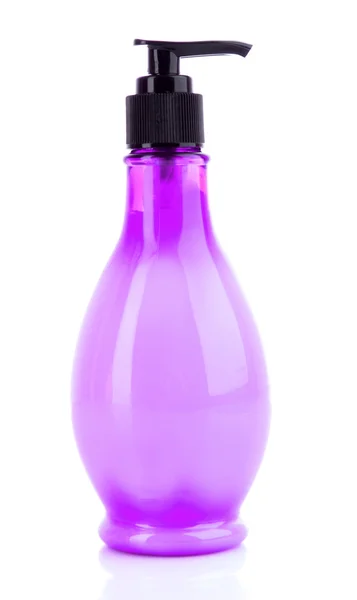 Pink soap bottle on white — Stock Photo, Image