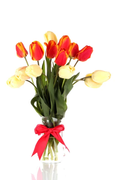 Elszigetelt tulipán üveg vázában — Stock Fotó