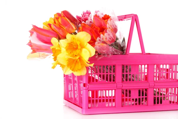 Flowers in the pink box — Stock Photo, Image