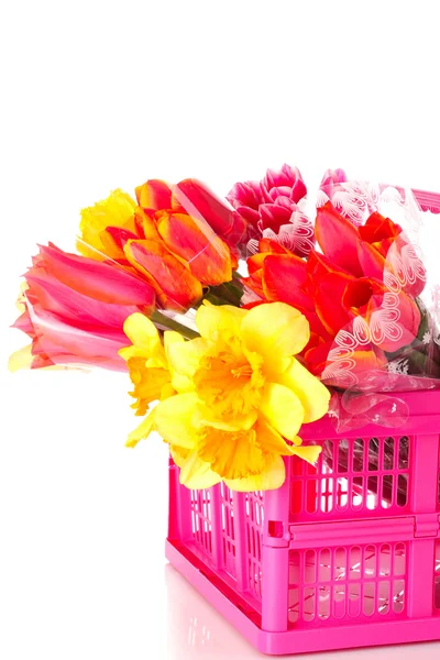 stock image Flowers in the pink box