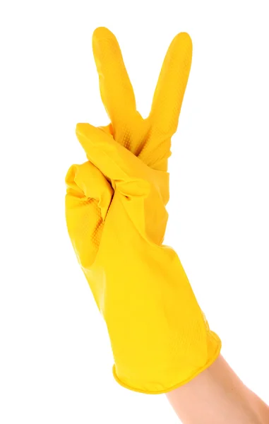 Latex handschoen voor het reinigen — Stockfoto