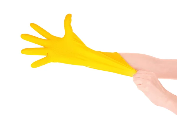 Латексна рукавичка для очищення — стокове фото