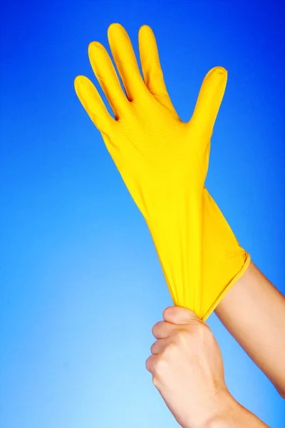 洗浄用ラテックス手袋 — ストック写真