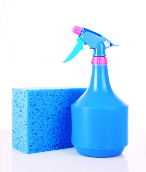 Assorted cleaning products on white background — Stock Photo, Image