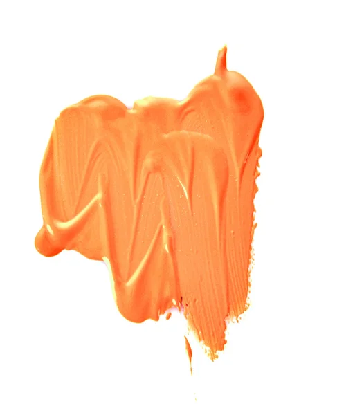 Muestra de pintura naranja sobre fondo blanco — Foto de Stock