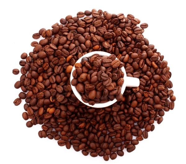 Kawa i kubek na białym tle — Zdjęcie stockowe