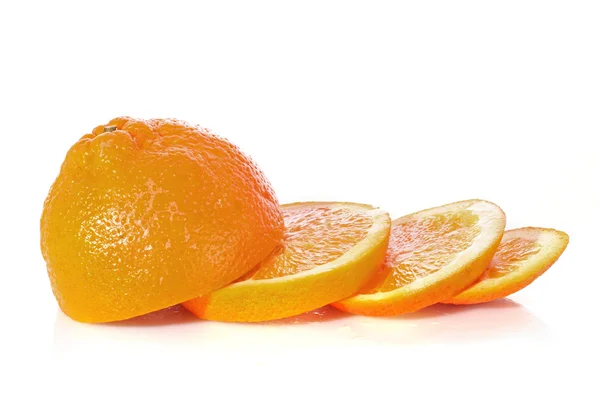 Sliced orange isolated on white background — Stock Photo, Image