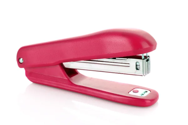 Red stapler on a white background — Stock Photo, Image
