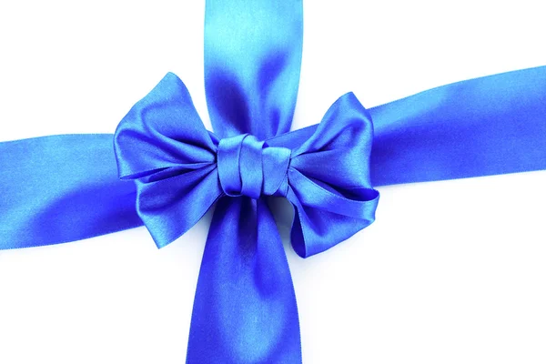 Blue bow on white background — Stock Photo, Image