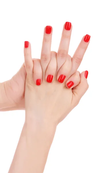 Manicure vermelho bonito — Fotografia de Stock