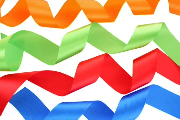 Color ribbons on a white background — Stock Photo, Image