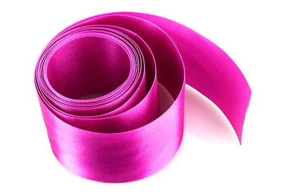Rolo têxtil rosa isolado em branco — Fotografia de Stock