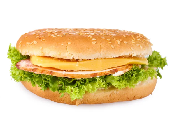 Chutný sendvič izolovaný na bílém — Stock fotografie