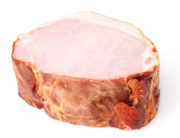 Smakelijke ham geïsoleerd op wit — Stockfoto