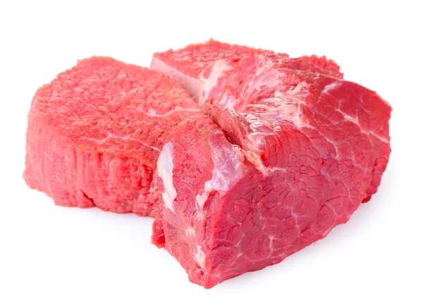 Сире м'ясо ізольоване на білому — стокове фото