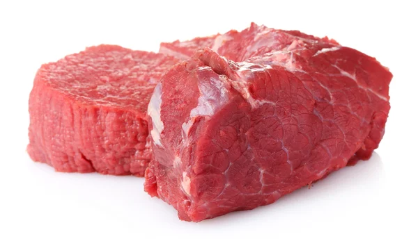 Ωμό κρέας απομονωμένο σε λευκό κρέας — Φωτογραφία Αρχείου