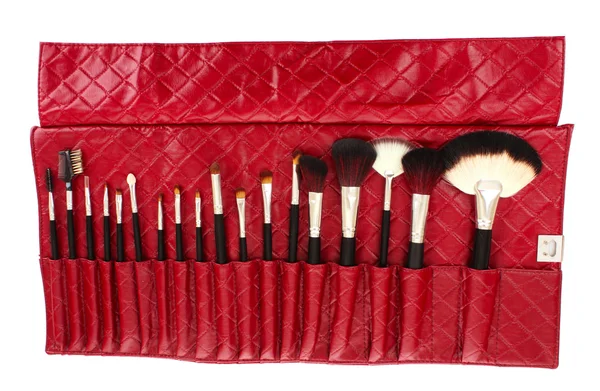 Set of cosmetic brushes on white background — Stock Photo, Image