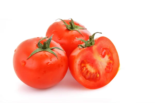 Red tomato vegetables isolated on white background Stock Photo