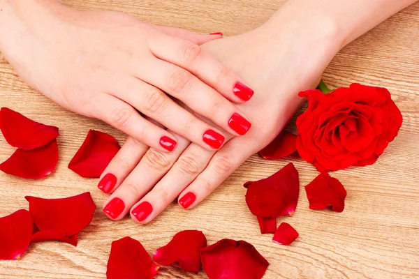 Beautiful red manicure Stock Image
