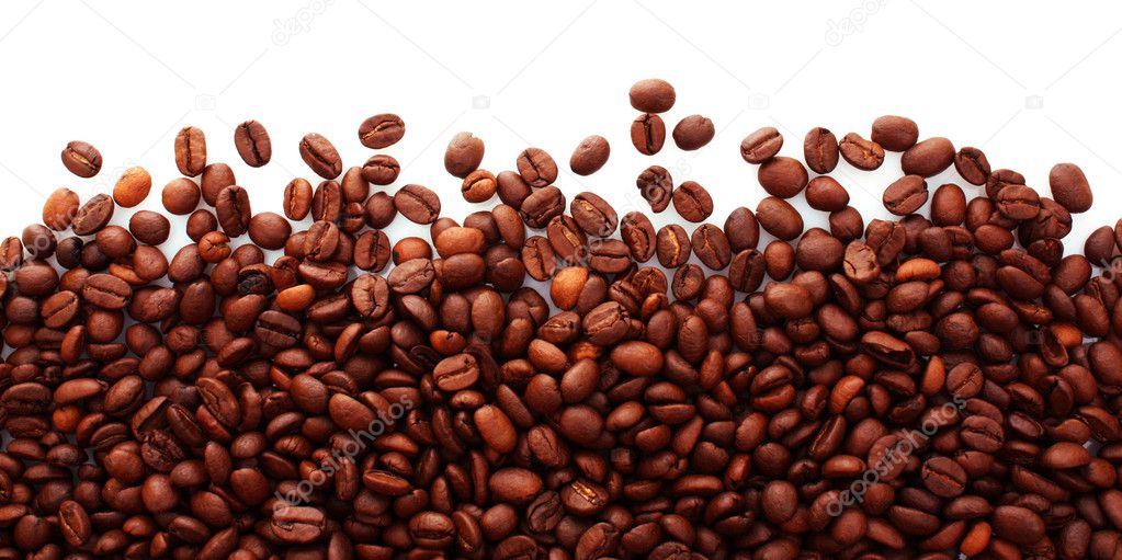 Coffee beans isolated on white