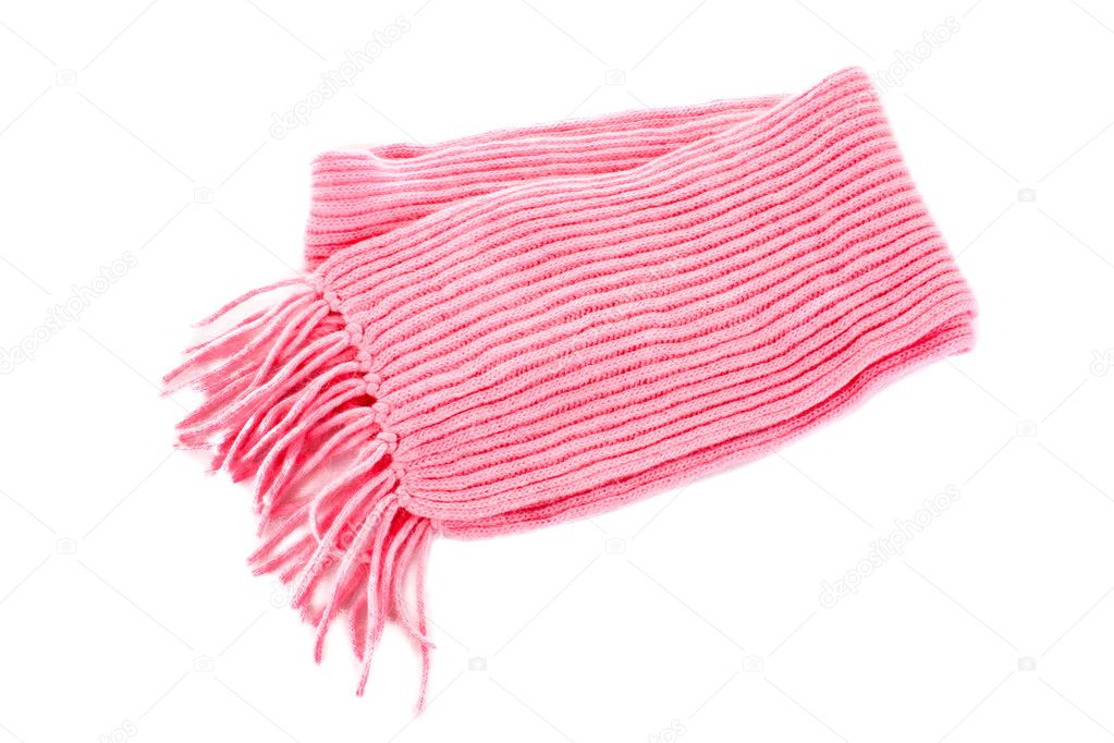 Pink scarf on a white background