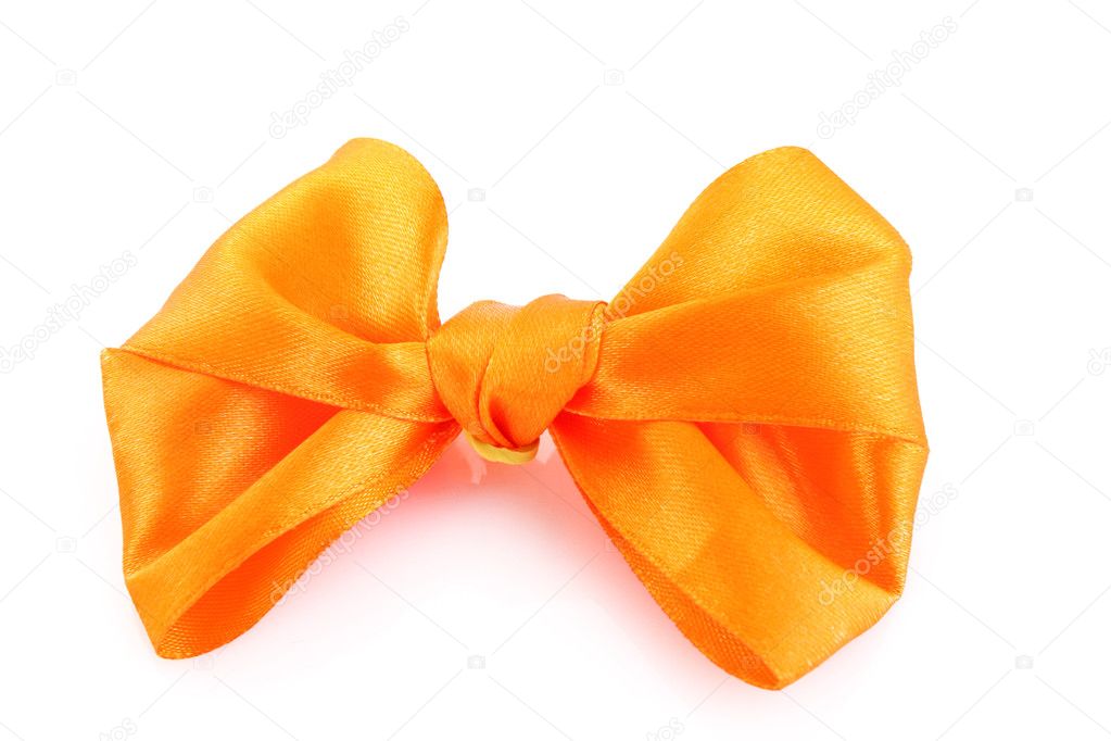 Orange ribbon on a white background