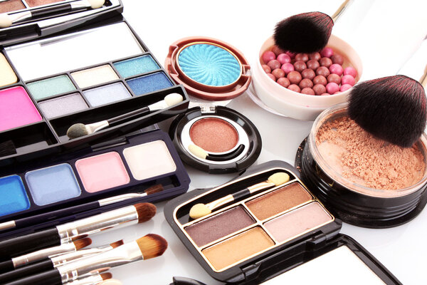 Many professional cosmetics for make up