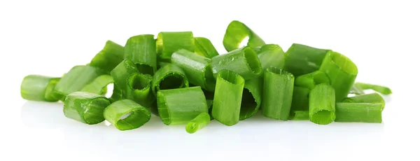 Zelená cibule izolovaná na bílém — Stock fotografie
