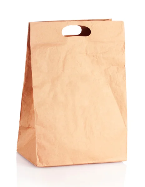 Papierowa torba izolowana na białym — Zdjęcie stockowe