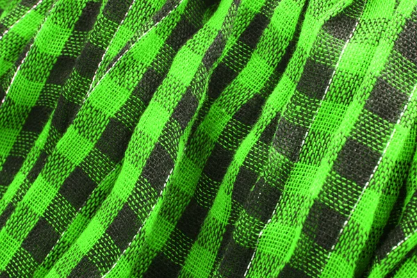 Primo piano del tessuto tartan verde — Foto Stock