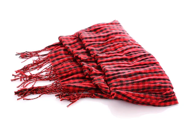 stock image Scarf. A winter warm red scarf over white