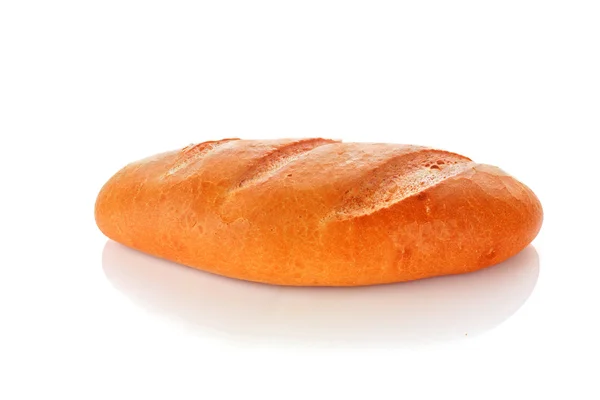 Fehér kenyér, fehér háttér — Stock Fotó