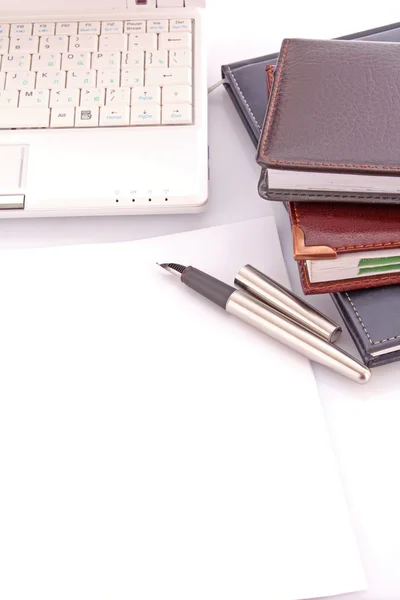 Leather notebooks on white background — Stock Photo, Image