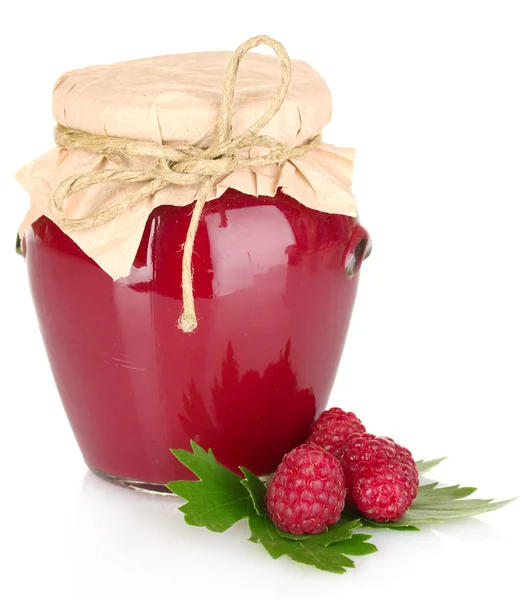 Delicious raspberry jam in the pot — Stock Photo, Image