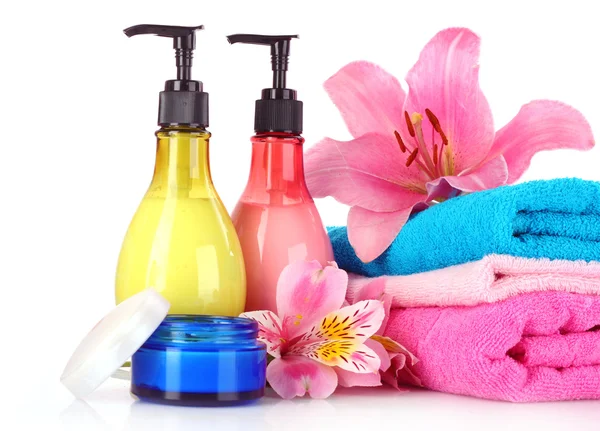 A set of bath cosmetics isolated on white — Stock Photo, Image