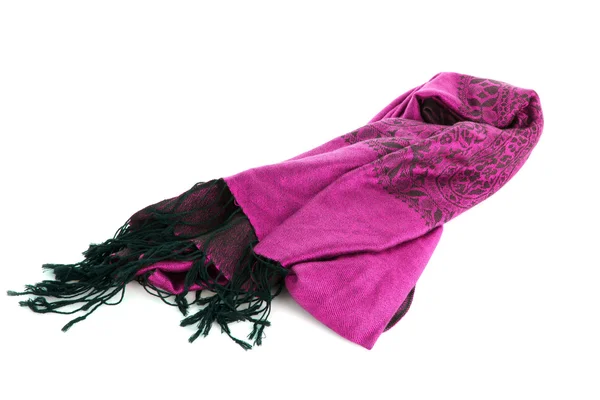 Розовый шарф на белом фоне — стоковое фото