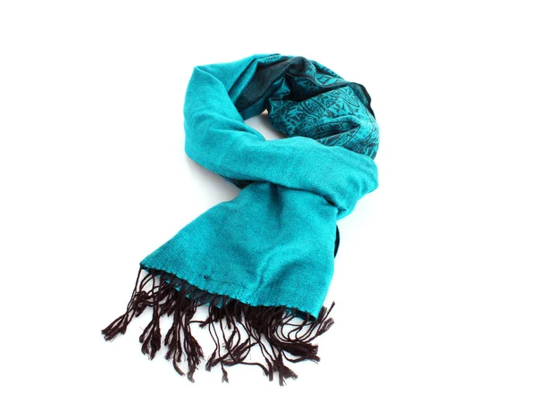 Blue female scarf isolated on white background — Stock Photo, Image