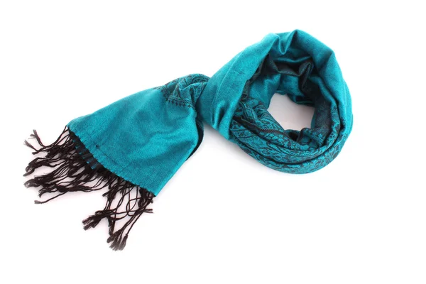 Blue female scarf isolated on white background — Stock Photo, Image