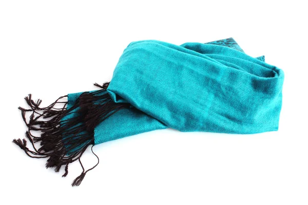 Blauwe vrouwelijke sjaal geïsoleerd op witte achtergrond — Stockfoto