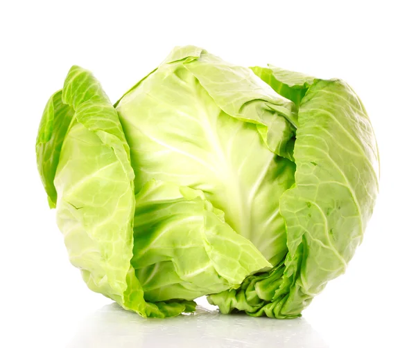 Green cabbage isolated on white background — Stock Photo, Image