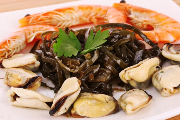 Seafood on plate — Stock Photo, Image