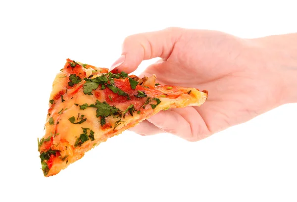 Smaczne włoskiej pizzy na biały — Zdjęcie stockowe