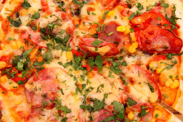 Closeup of Pizza Pepperoni — Stock Photo, Image