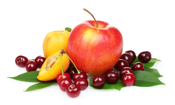 Tasty summer fruits isolated on white — Stock Photo, Image