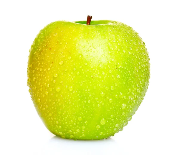 Vacker grön äpple isolerad på vit — Stockfoto