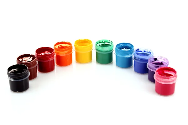 Otevřené barvy kbelíků barev — Stock fotografie