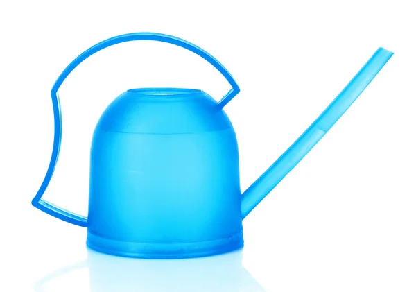 Blue watering can isolated on white — Stock Photo, Image